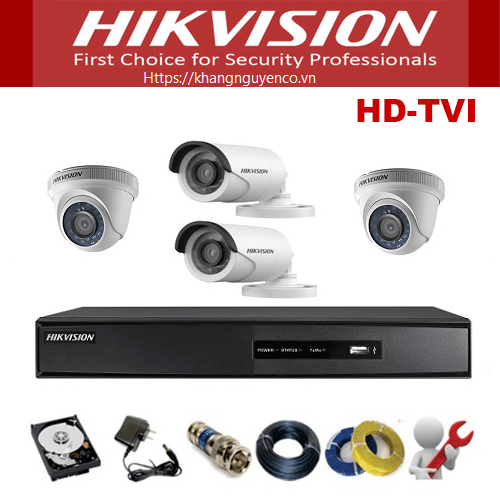 Trọn bộ camera Hikvision lắp đặt cho cửa hàng, gia đình, văn phòng